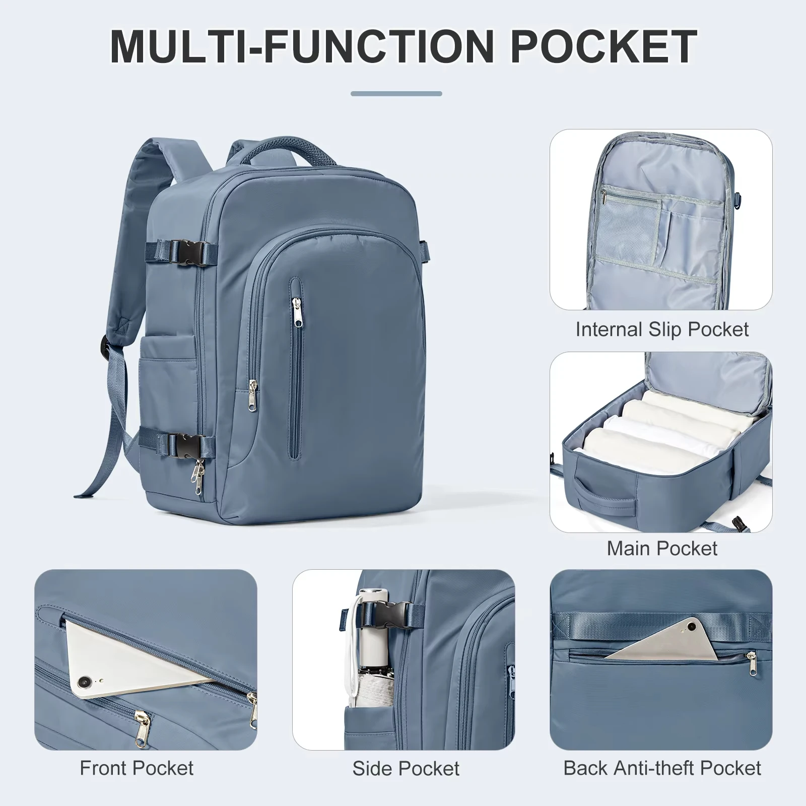 Laptoptasche, Reiserucksack für Damen, großes Fassungsvermögen, Easyjet Carry-Ons 45 x 36 x 20 Rucksack Ryanair 40 x 20 x 25, Herren-Kabinenrucksack