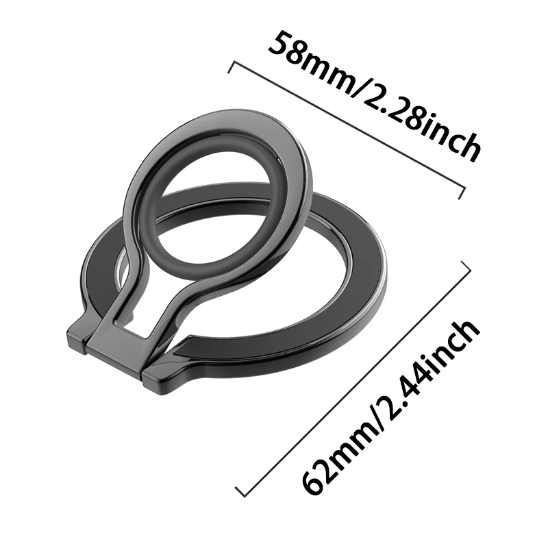Handy Metall 360° ° Rotations-Fingerring, starker Magnetständer für Magsafe, zusammenklappbarer Magnethalter für iPhone 16, 15, 14, Samsung – Detail 15