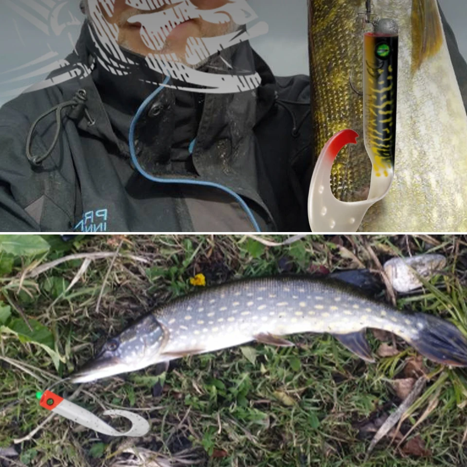 Hunthouse Twist 2.0 Soft Fishing Lure Single Tail Trailer Silicone Spinning 153mm 28.5g 3PCS Pike Barsch Zander Fish_voghion.com