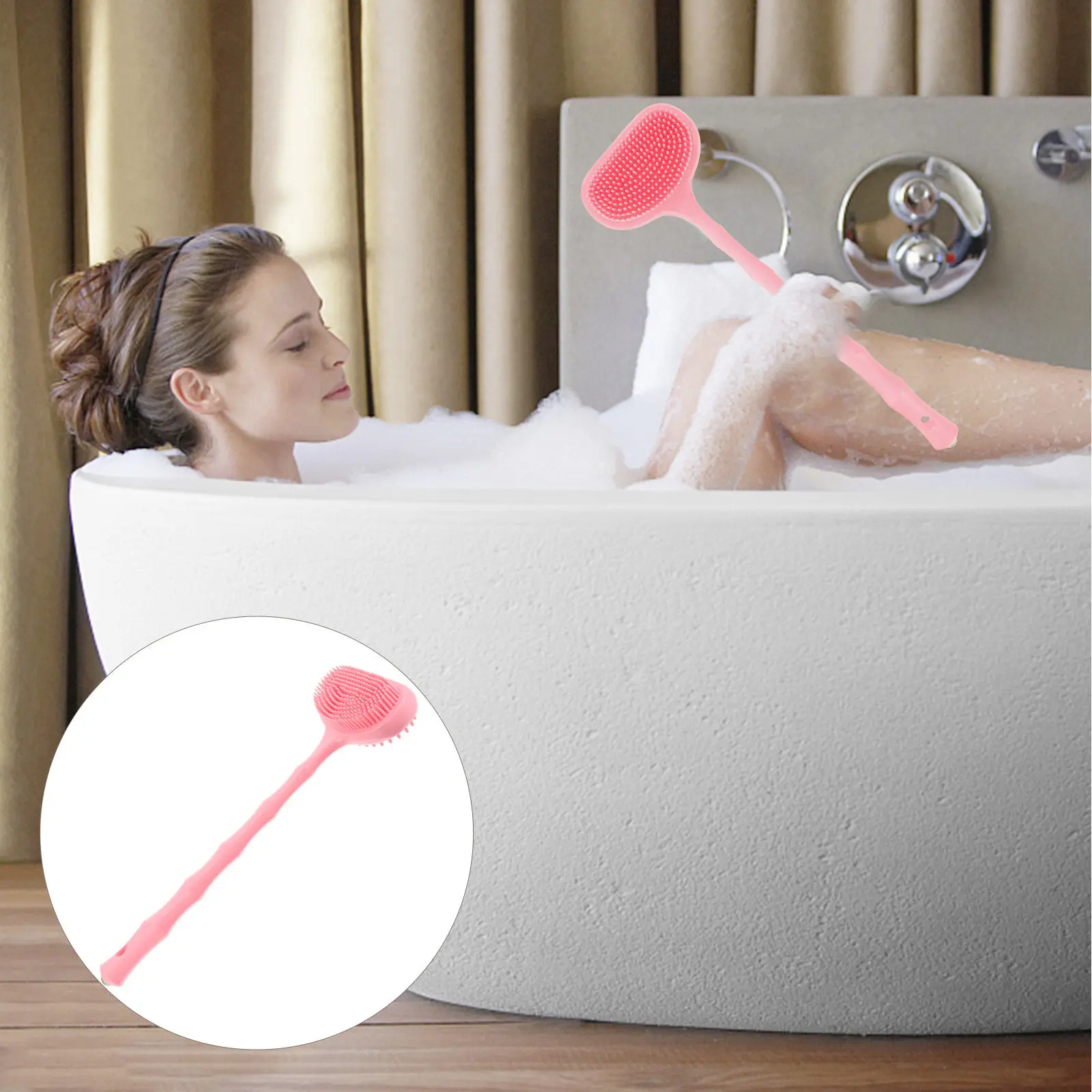 Body Scrub Bath Back Brush Exfoliator for Shower Scrubber Silicone Exfoliating Cleaner