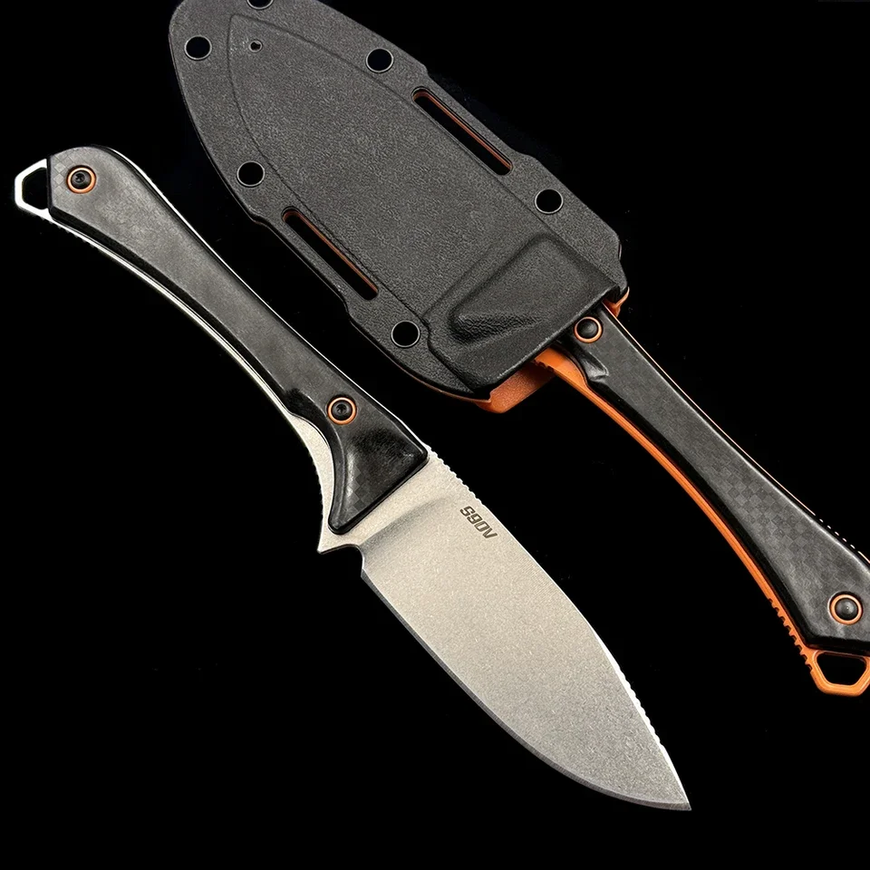 

BM 15201OR Altitude Combat Fixed Blade Knife 3.08" CPM-S90V Orange DLC Drop Point Gift Boltaron Sheath Tactical Hunting EDC Tool