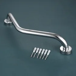 Bathroom Grab Bar Stainless Steel Durable Shower Bathtub Arc Handle Grip Bathroom Toilet Elderly Disabled Safe Facility Helper