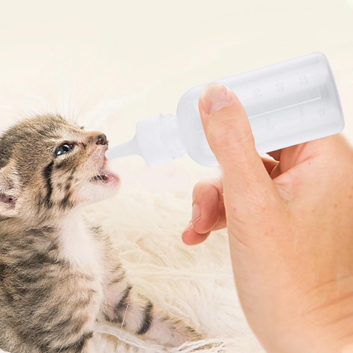 

6pcs Pet Feeding Bottle Set Silicone Nursing for Cats Dogs Pearlescent Scale Design Portable Easy Clean Milk Bottle