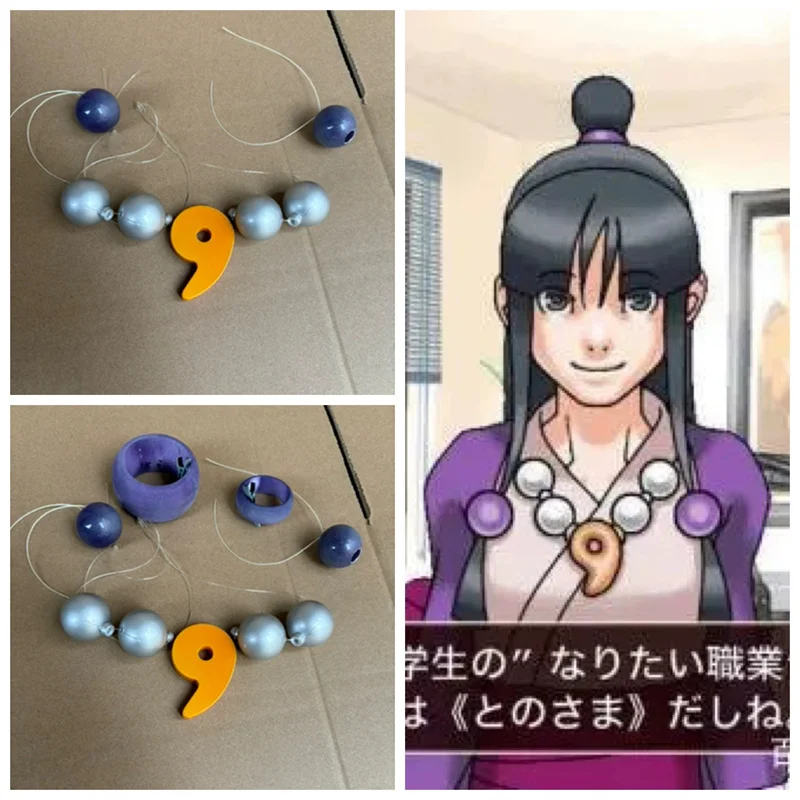 

Anime Ace Attorney Maya Fey Cosplay Necklace Accessories Ayasato Mayoi Headwear Prop Halloween