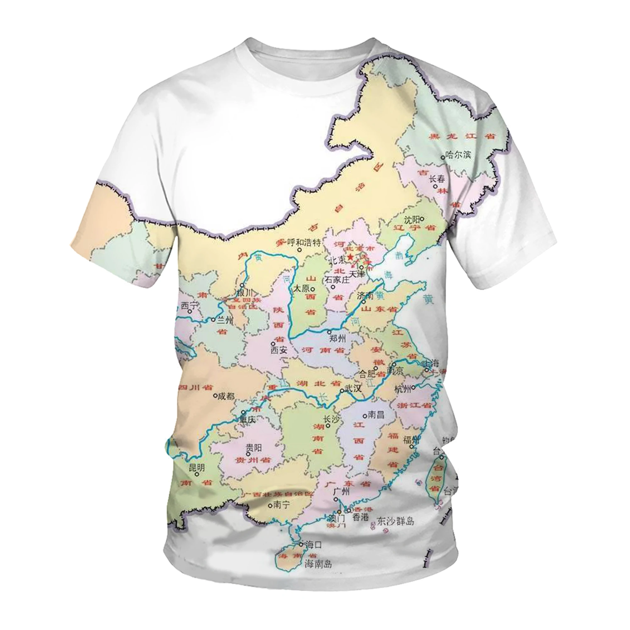 3D Print T Shirt Streetwear World Map Men Women Hip Hop Rock Fashion Harajuku Kids Shirts Homme Graphic T Shirts Funny