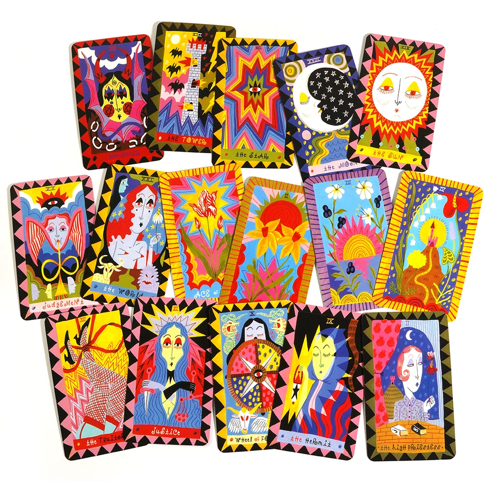 10,3*6 cm The Gentle Thrills Tarot 78 cartas baraja hermoso Tarot tradicional ilustrado obra de arte fresca amigable para principiantes