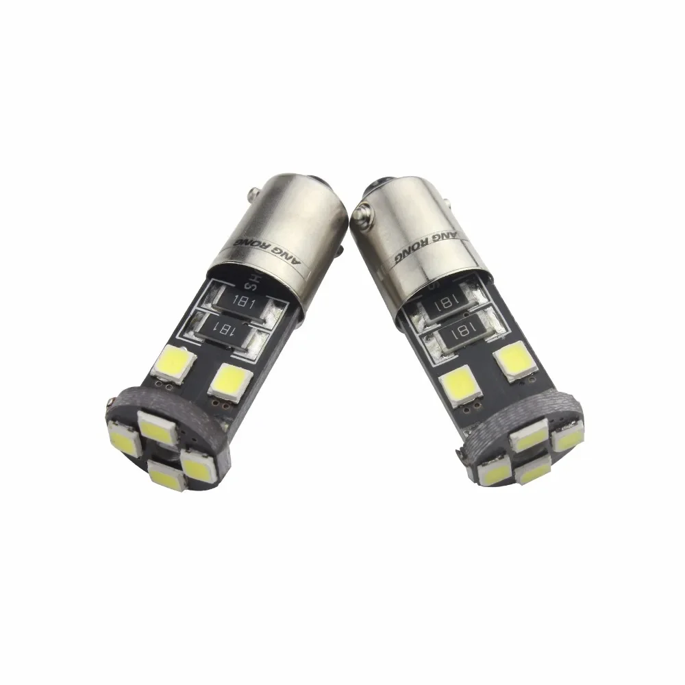 ANGRONG 2x H6W BAX9s 8 SMD LED 433 434 Bulb Parking Side Light White Error Free