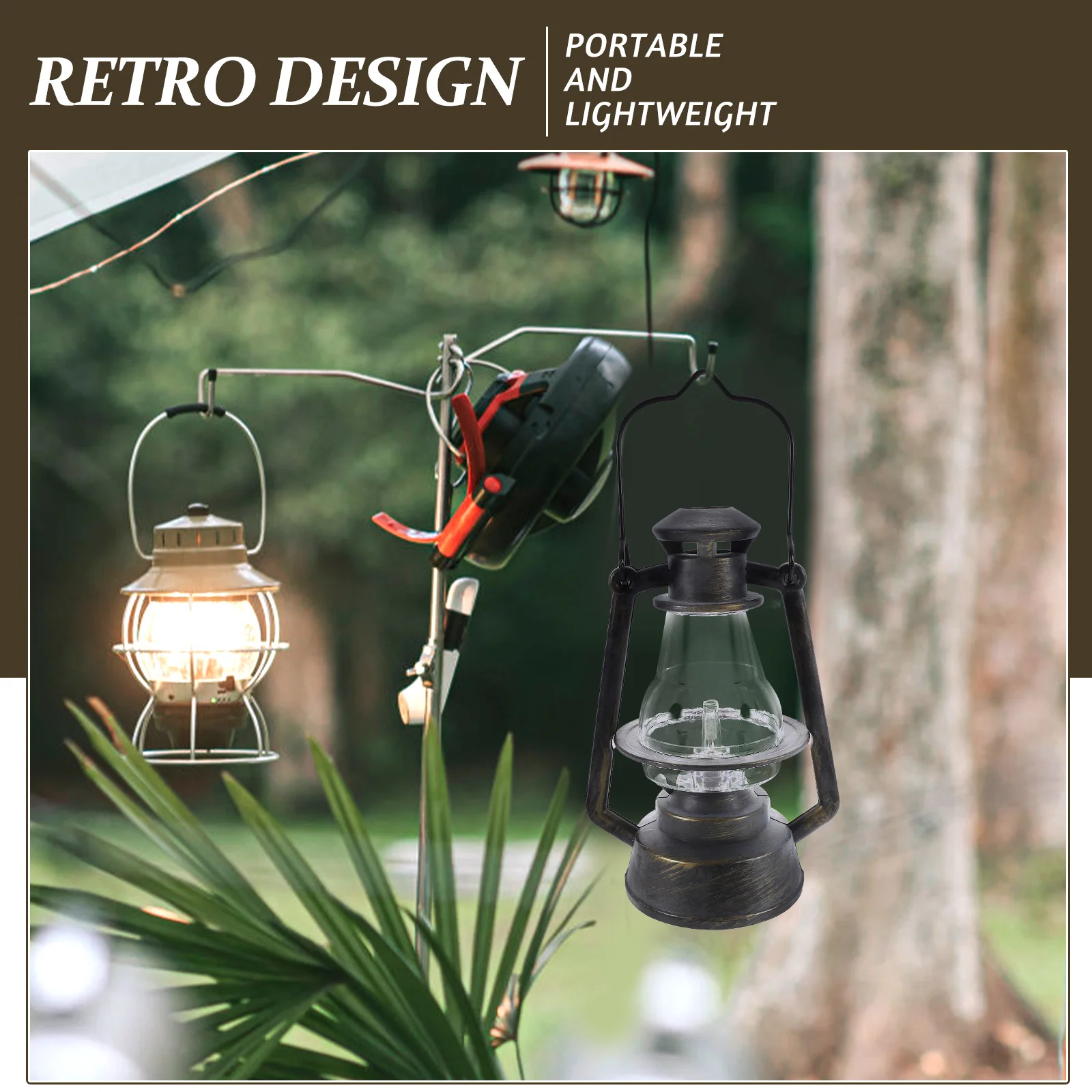 

1pc Hanging Lantern Horse Hand Lanterns LED Camping Lights Vintage Tent Lamp Portable Bright Powered PP Material