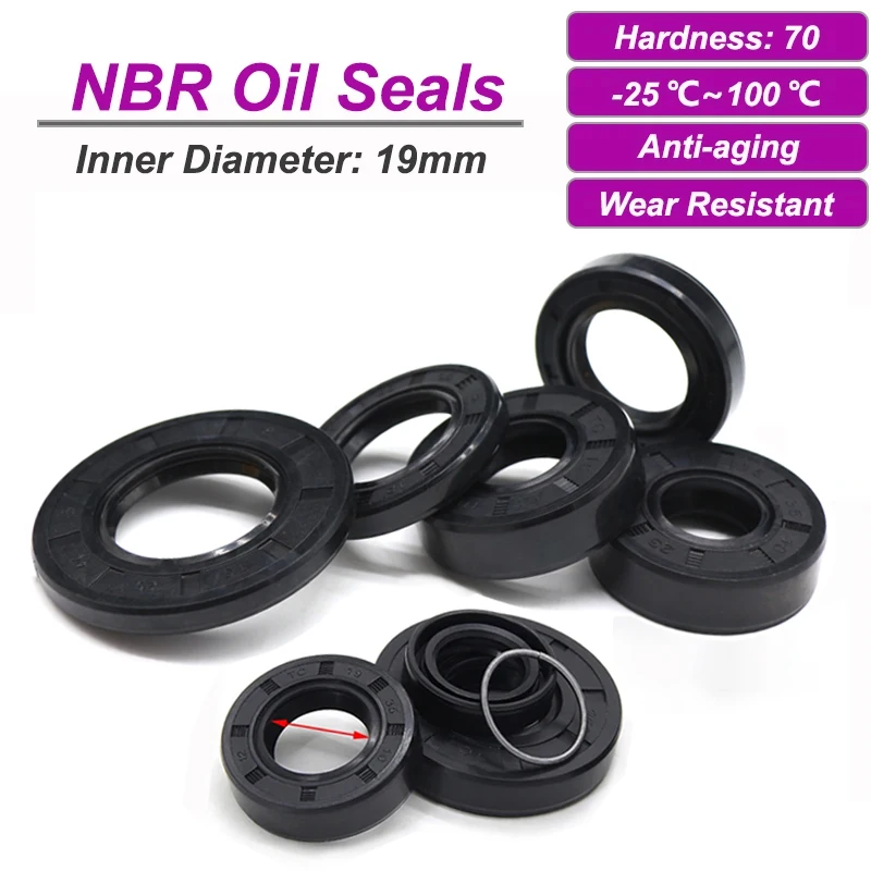 

2/5pcs NBR Framework Oil Seals ID19mm TC-19*25/26/28/30/32/35/40/42/45/47*5/6/7/8/10mm Nitrile Rubber Shaft Double Lip Gaskets