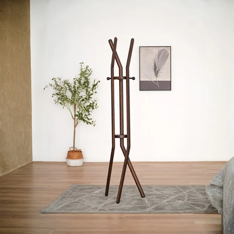 EXL Furniture Nordic Custom Wooden Display Rack Independent Jacket Hanger Entrance Channel