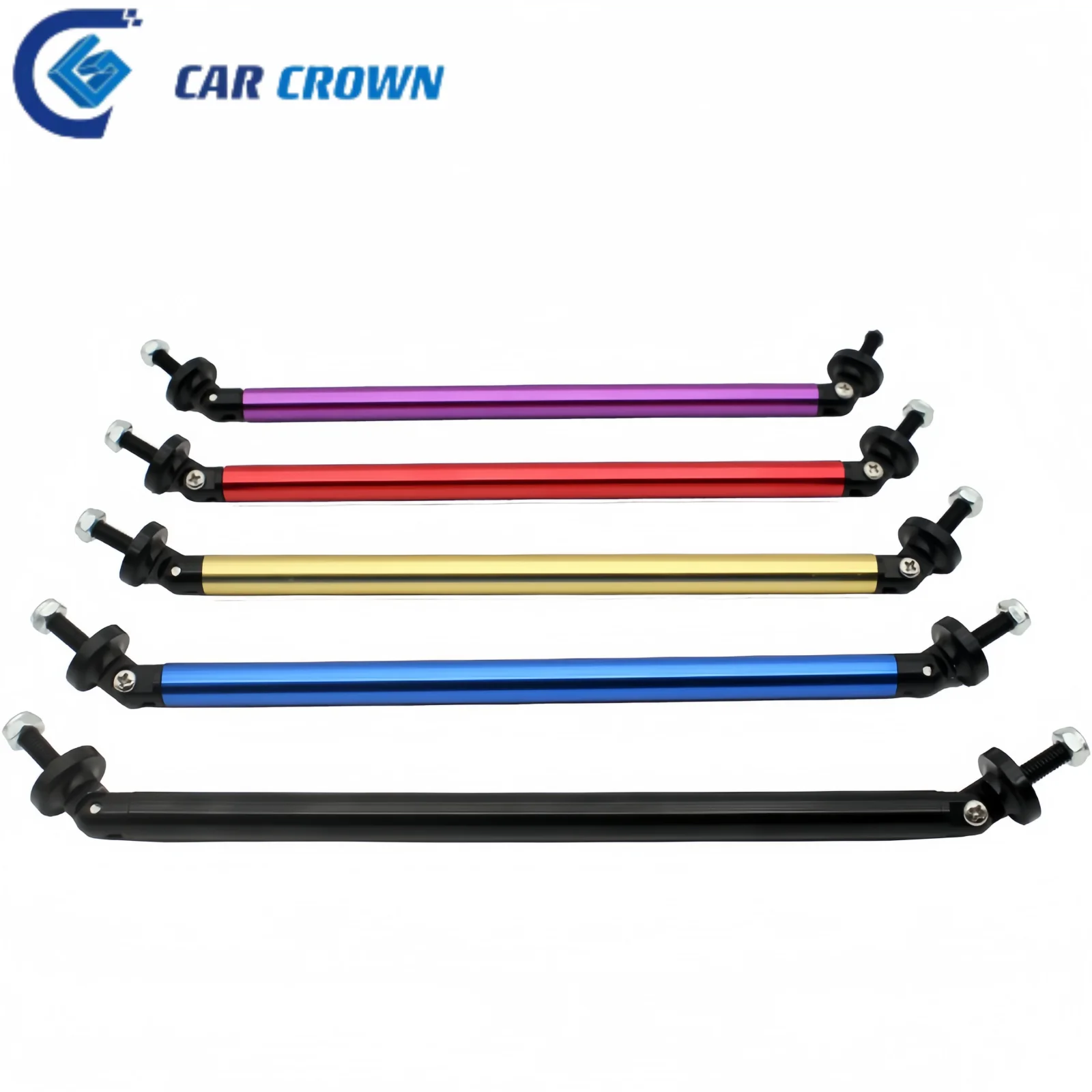 Car Front Frame Bumper 2pcs Universal JDM Adjustable  Lip Protector Rod Support Bars Decor Lip Rod Splitter Strut Tie Bar Kits