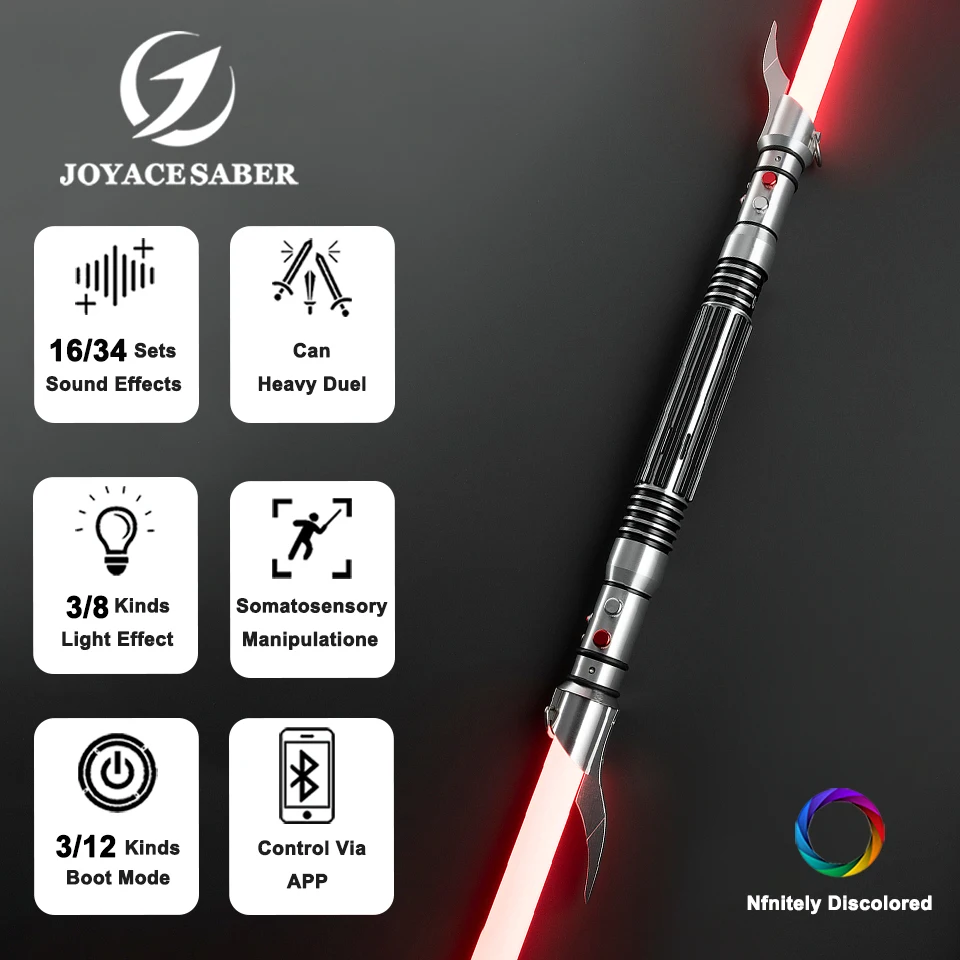 Lightsaber Savage Neopixel Light Saber Jedi Double-edged Laser Sword Metal Handle Cosplay Luminous Dueling Xenopixel Sabers Toys