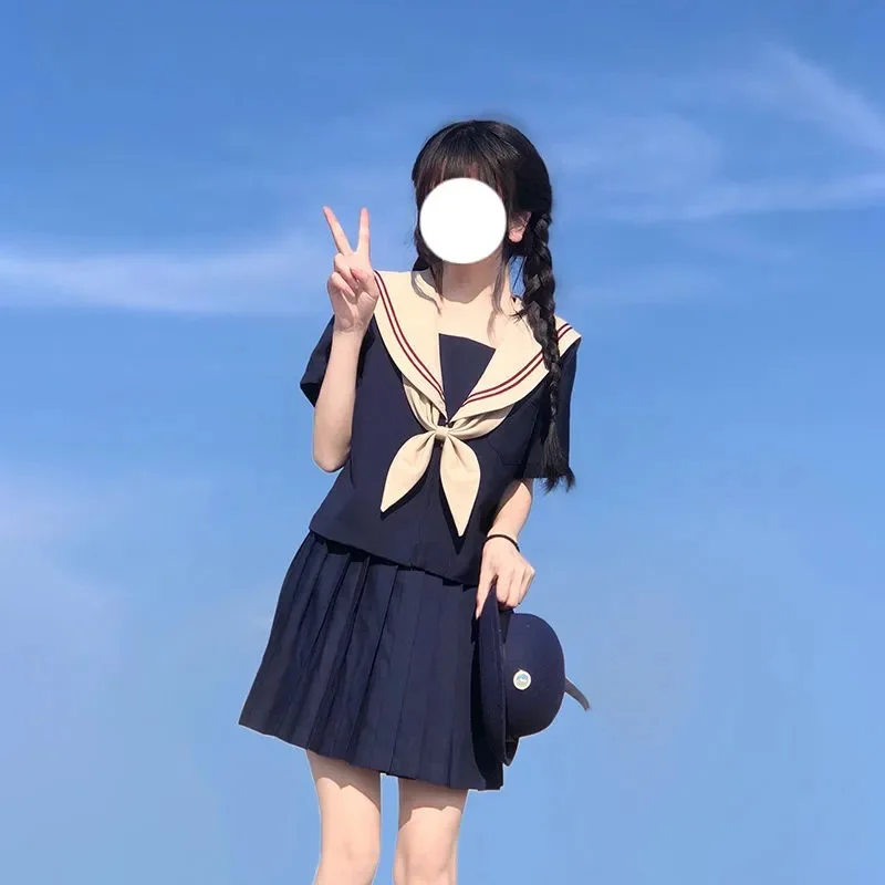 Nieuwe Schooluniformen Voor Meisjes Cupido Hart Geborduurd Student Pak Lange Mouw Japanse Cosplay Jk College Sailor Uniform