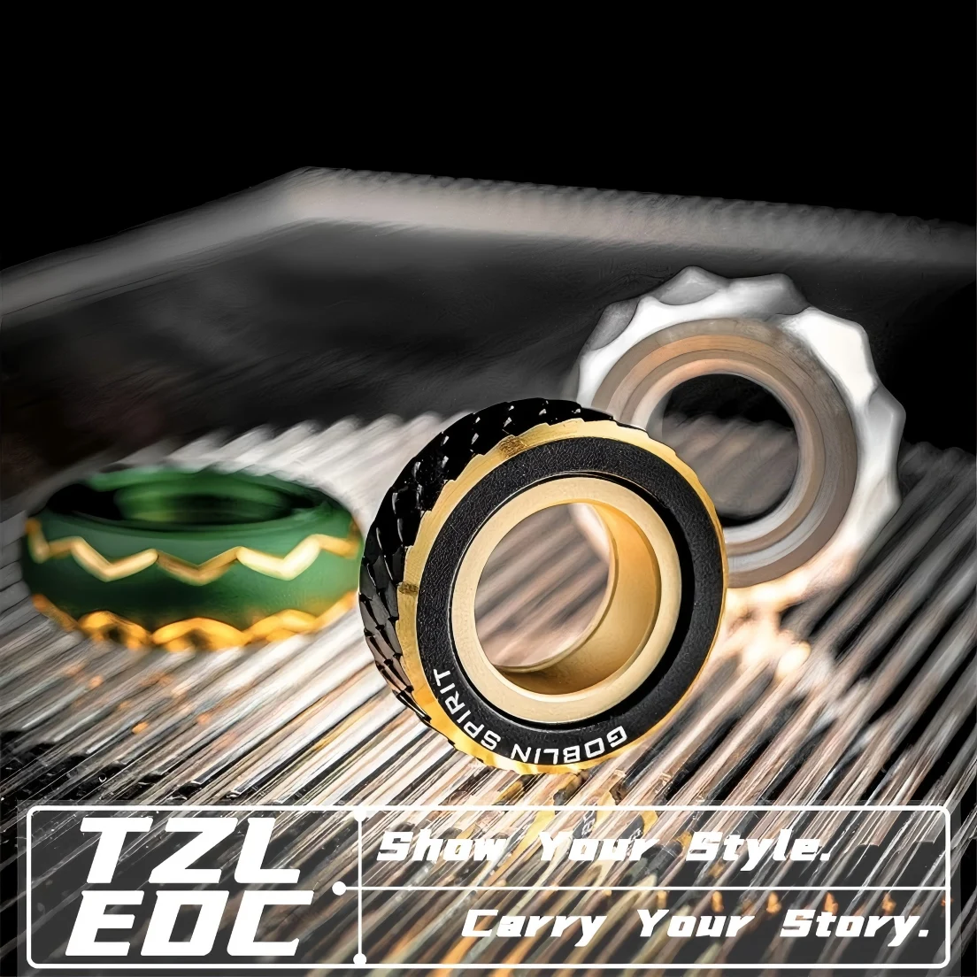 EDC Fidget Toys Personalized Magnetic Ratchet Ring Fashion Metal  Punk Style Fidget Ring Stress Relief Relaxation Toy for Office