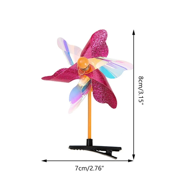 N80C ปิ่นปักผมคลิป Pinwheel Y2K กิ๊บติดผมสำหรับเด็กผู้หญิง คลิปปิ่นปักผมน่ารัก หมวกฤดูร้อน