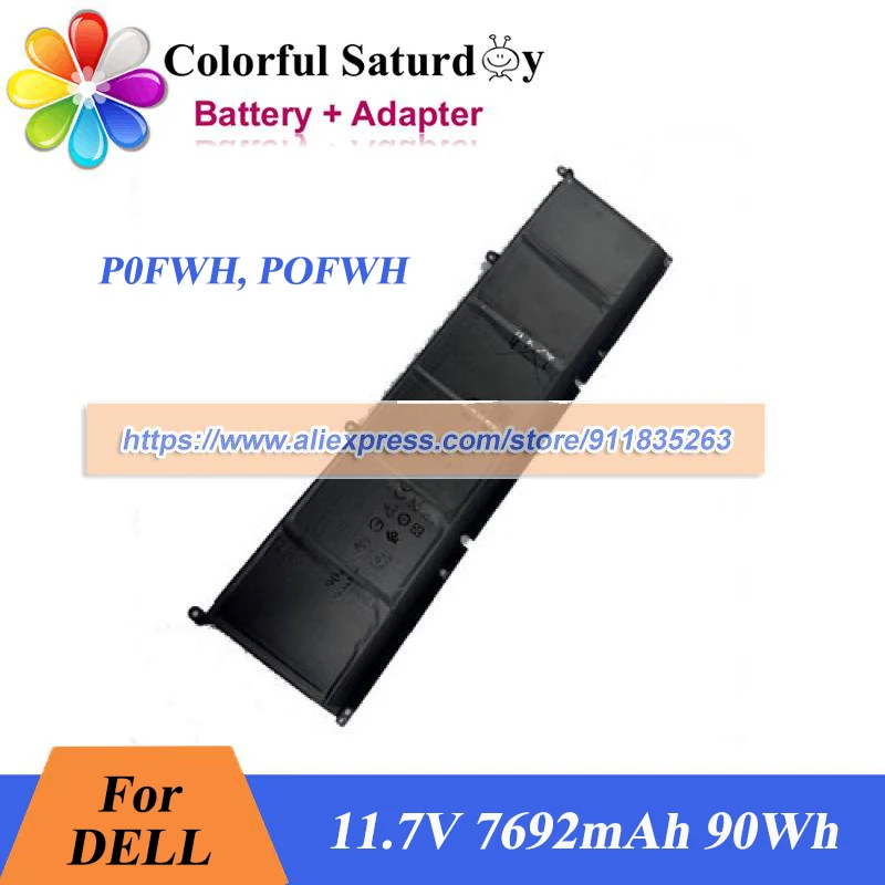 P0FWH POFWH 11.7V 7692mAh 90Wh HGJCY Laptop Battery for Dell Alienware M16 R2 Inspiron 16 7640 2-in-1 16 Plus 7640 Laptop