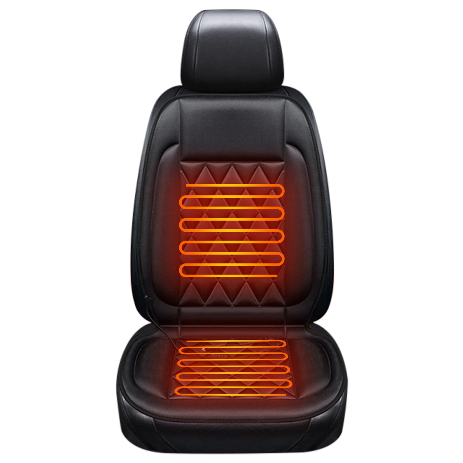 12V Heated Seat Cushion for Car Seat Cushion Car Seat Cover Heating Quickly Adjustable Temperature with Elastic Strap-Heat Seat