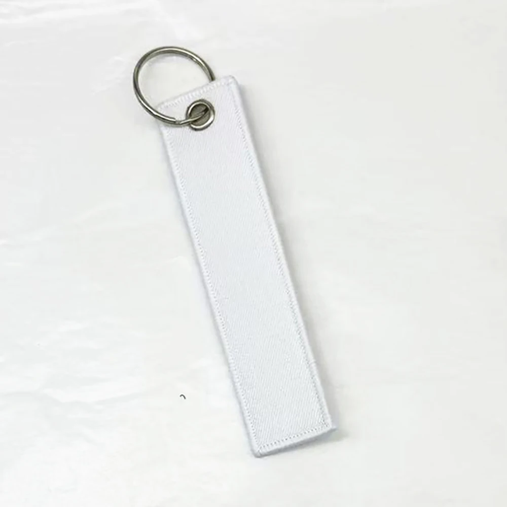10pcs Blank Cloth Keychain Double Sided Strap Plain Wrist Lanyard Key Tag DIY Craft Decoration Accessories