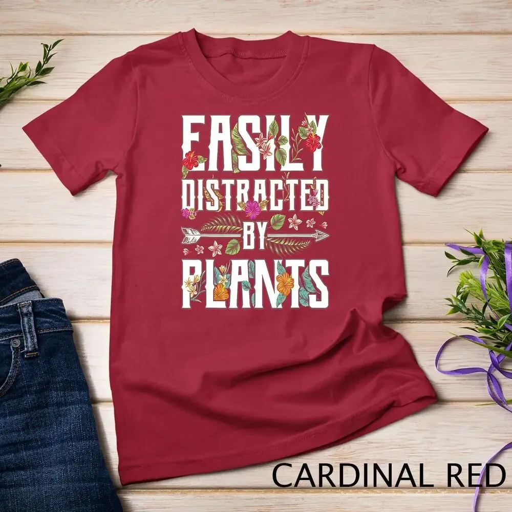 Easily Distracted By Plants Gardener Gardening Garden Flower Unisex T-shirt image 2