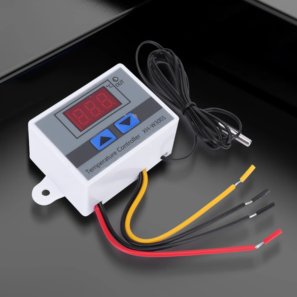 XH-W3001 Digital Temperature Controller Microcomputer Thermostat DC12V/24V AC220V with Probe Heat Cool Thermostat Control Switch