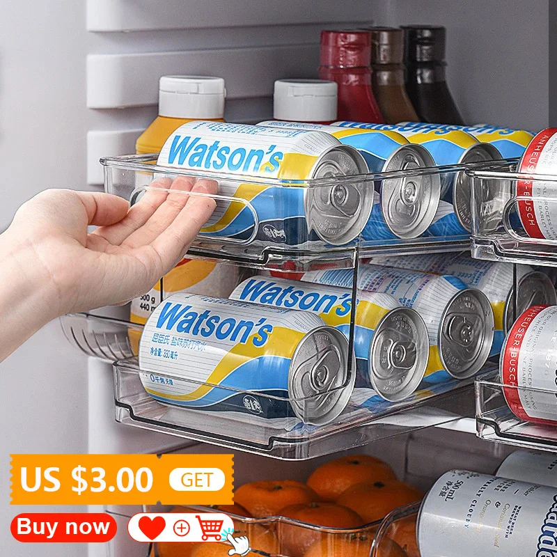 

Refrigerator Can Dispenser Rolling Beverage Soda Can Fridge Organizer Storage Shelf Beer Coke Storage Refrigerator Organizer