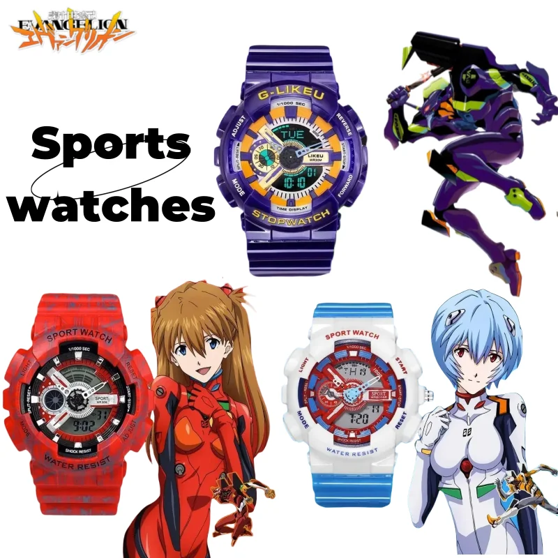 

New Neon Genesis Evangelion Ikari Shinji Ikari Shinji Creative Stitching Color Matching Versatile Watch Gift for Men and Women
