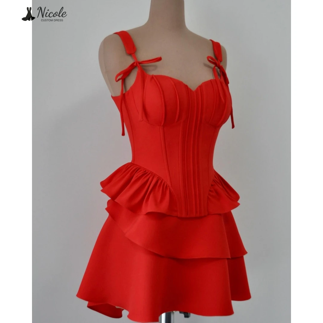 

Nicole Custom Made Robe De Cocktail Femme Simple Women Evening Dress Woman Party Dresses Line A Satin Cloth Prom Dresses 2025