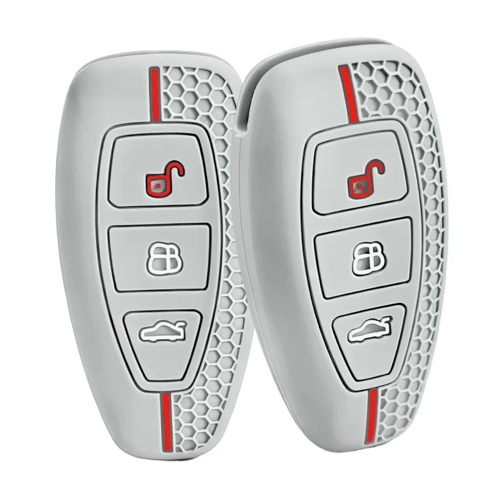 Close Fit Shock Buffer Silicone Protector Red Outline For Ford Focus Kuga Fiesta Mondeo ST Line Smart Remote Anti-scratch Shell