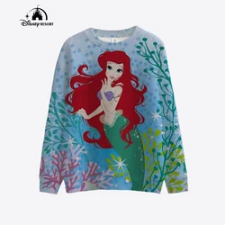 Women's sports shirt hoodie retro Disney's Little Mermaid pattern sports shirt cartoon gift women's retro cartoon sports shirt