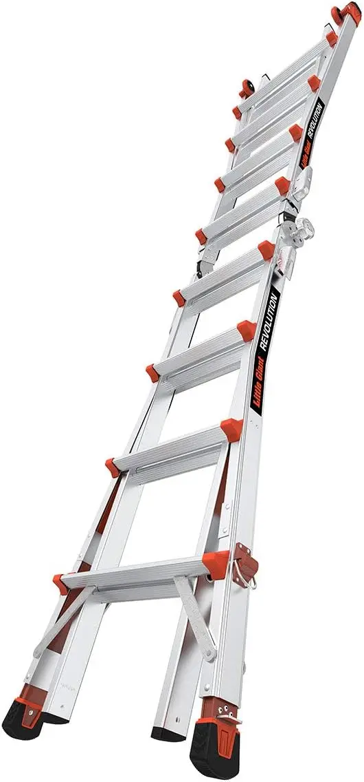 Little Giant Ladders, Revolution with Ratchet Levelers, M17, 17 ft, Multi-Position Ladder,Ratchet™ leg levelers, Aluminum,