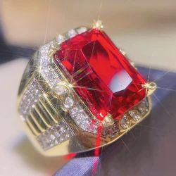 2022 NEW Luxury Ring for Women Geometry Classic Large Gemstones Banquet Queen Engaged Christmas Party Gift  Jewelry Wholesale