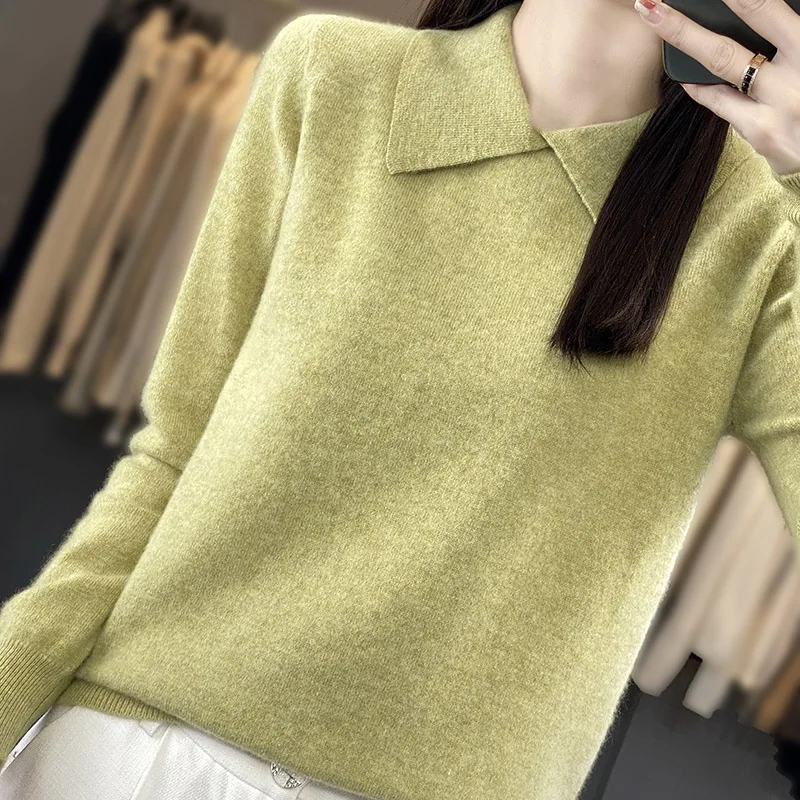 

2023 Autumn And Winter Doll Neck Soft Women Sweaters 100% Wool Knitting Pullovers Long Sleeve Female Fashion Cashmere Jumpers