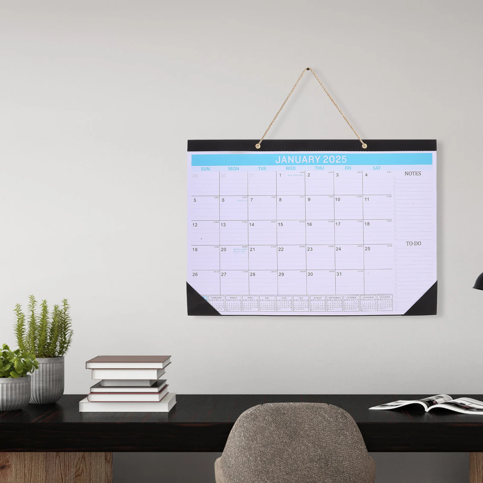 Hanging Calendar 2025 Time Planner Wall Mount Monthly Note Schedule Organizer Office Home Decor Planning Calendars