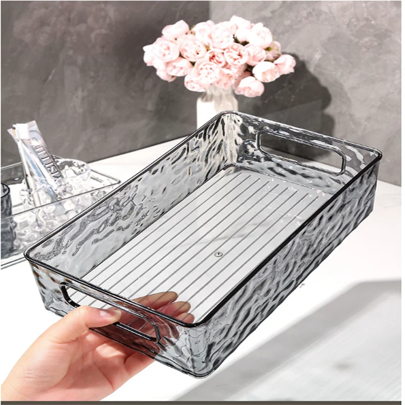 

Fashion storage box desktop cosmetics shelf skin care facial mask transparent PET snack sundries storage box