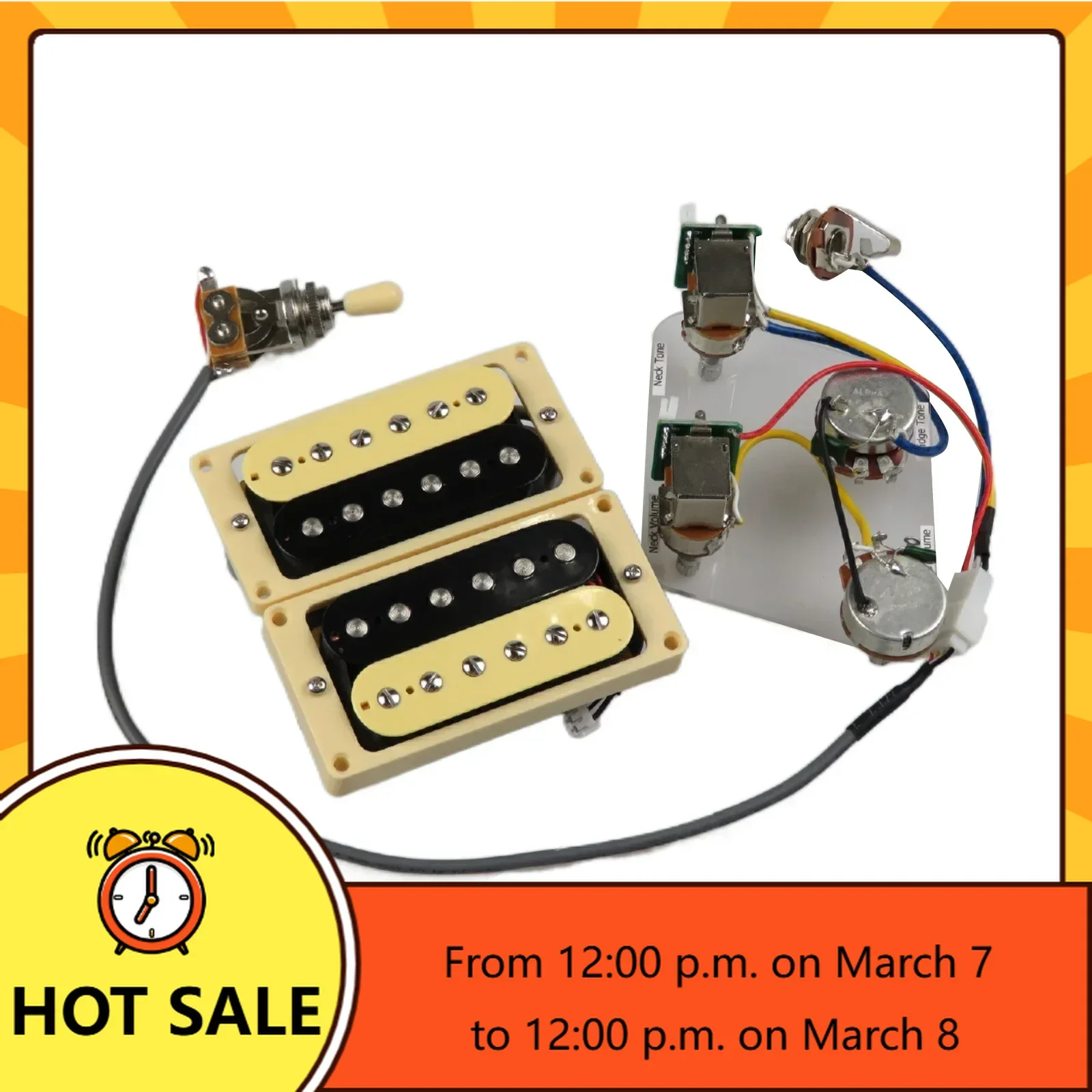 

Q-X- Music Store-Humbucker Pickups Neck And Bridge Pickup 4C Wiring Harness Push-pull single cut Set