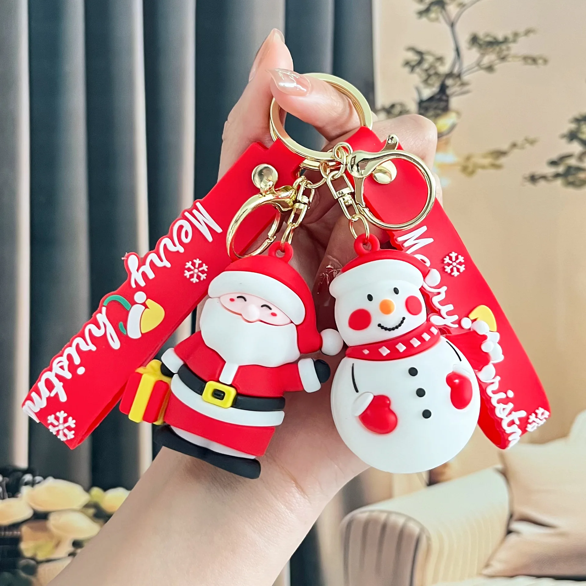 عيد الميلاد سانتا كلوز 3D سيليكون المفاتيح مفتاح سلسلة قلادة عصابة لعبة جديدة ﻿