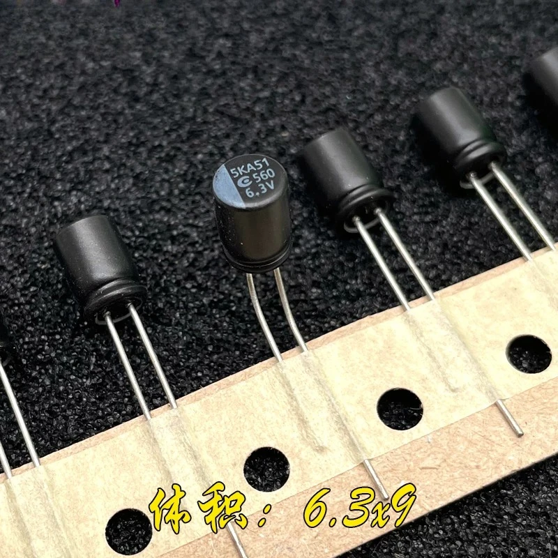 Solid for YUBANG 560uF 6.3V Black High Temp Radial Solid Capacitor Low ESR  100pcs