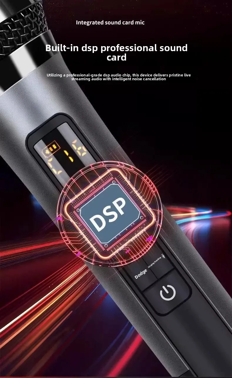 H20 Live Sound Card Microphone All‑In‑One Portable Bluetooth Noise‑Cancellation Mic For Outdoor Karaoke Live Streaming Equipment view 6