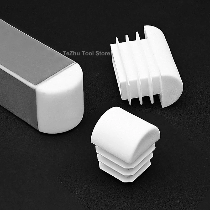 Black Square Oblique Pipe Plug Blanking End Cap Tube Cap Semi-circular Plug Oval Oblong Chair Leg Furniture Feet Protector