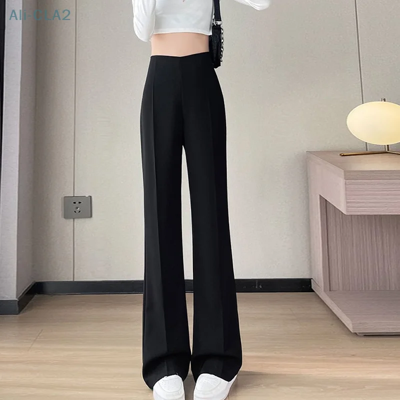 

Commuting Business High-Waist Casual Straight-Leg Slightly Flared Suit Wide-Leg Pants