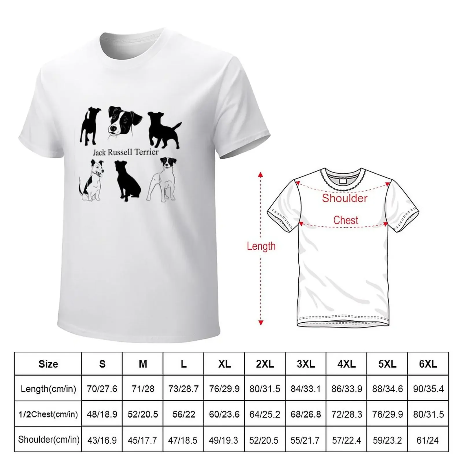 Jack Russell Terrier Dog Art T-Shirt quick-drying anime for a boy sweat Men's cotton t-shirt