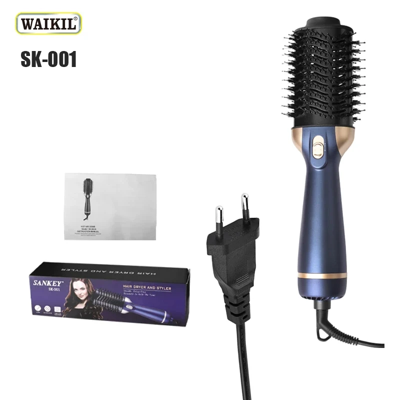 WAIKIL professional electric hair dryer straight curly hair hot air comb hair styling tool straight curly hair dryer tool