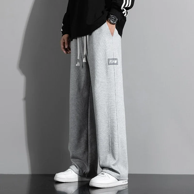 

Autumn 190 Tall Man Extra Long Length Pants 115cm Big Large size Straight Barrel Elastic Waist Casual Pants Sweatpants Clothing