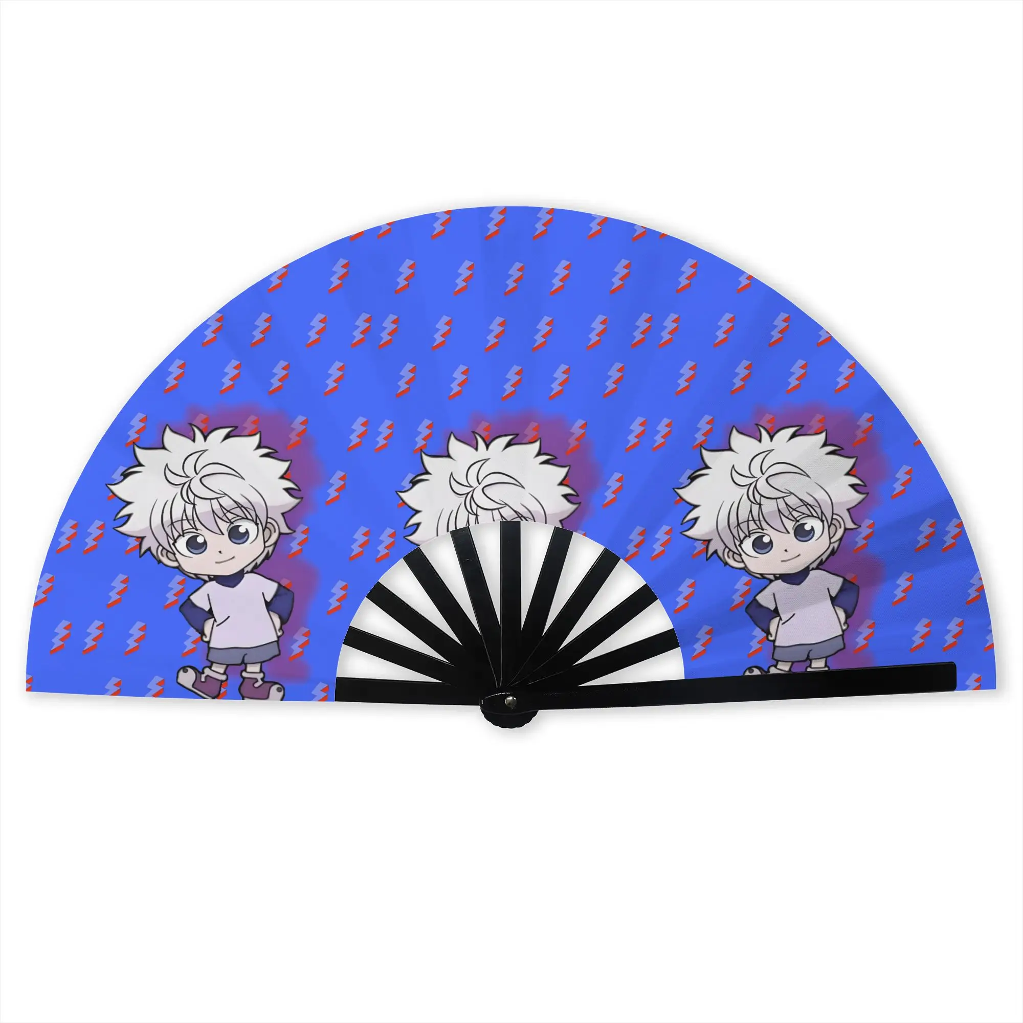 Classical HXH Cartoon Anime Mangas Stylish Hand Fan Men  Printed  Fan Trendy Costume Prop Folding Fans For Wedding Party Gift