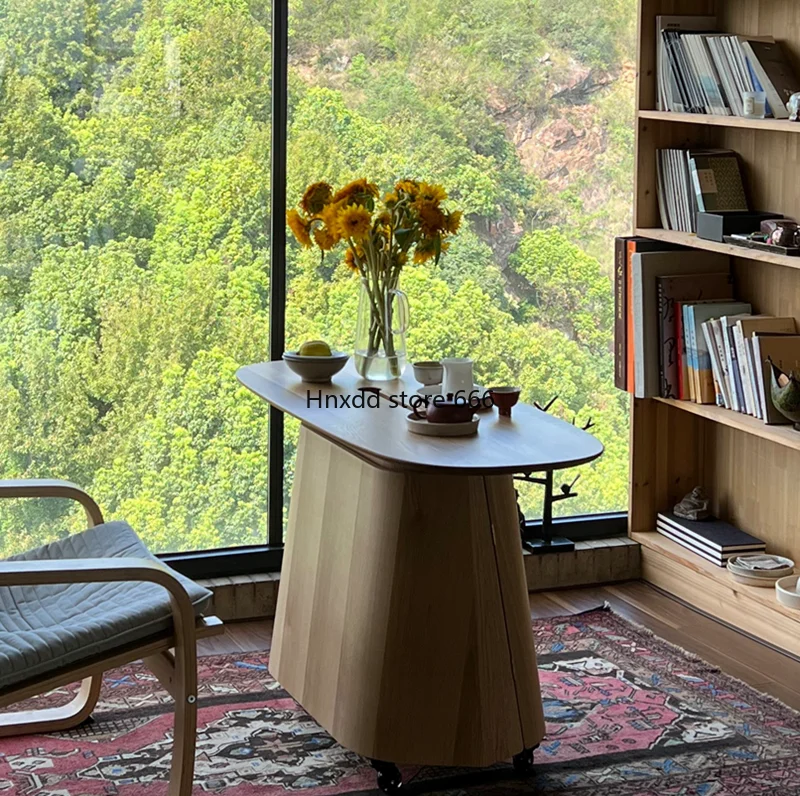 Solid wood small household removable tea table Simple modern tea table