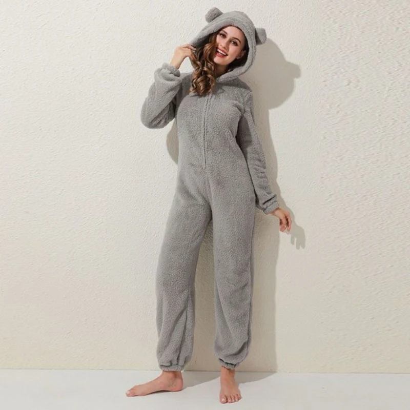 Autunno Inverno Addensare Doppio Velluto Camicia Da Notte Delle Donne 2025 di Nuovo Modo Allentato Casual Tute Con Cappuccio Pigiama Della Tuta Sportiva Femminile