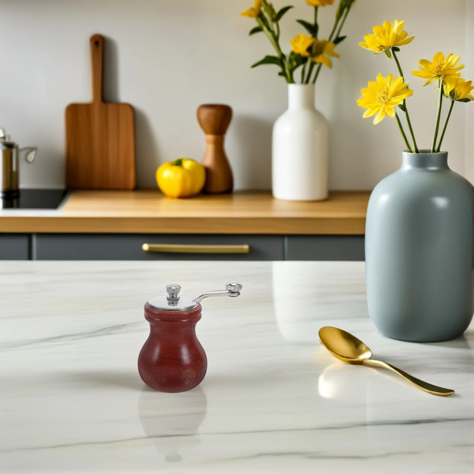 

Premium Hand Operated Pepper Mill Wooden Salt Grinding Tool Kitchen Spice Crusher Adjustable Grinding Mechanism Easy to Use