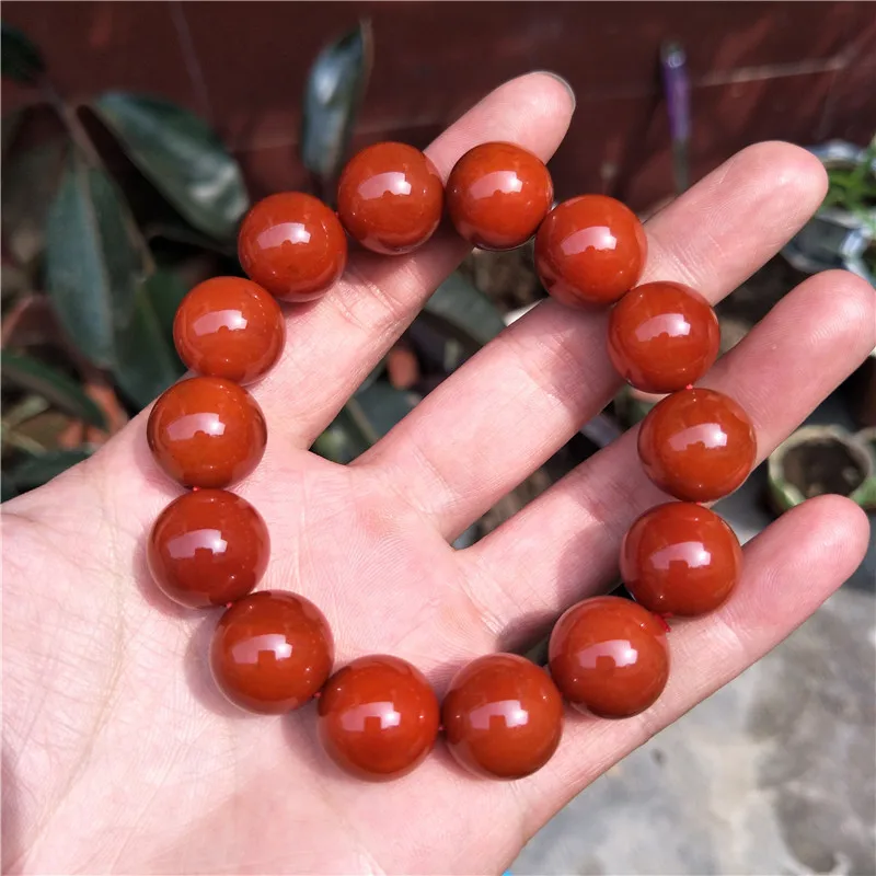 Natural Red Agate Bracelet Men Women Healing Gemstone Fine Jewelry Genuine Southern Red Agate 108 Mala Beads Bracelets Necklaces