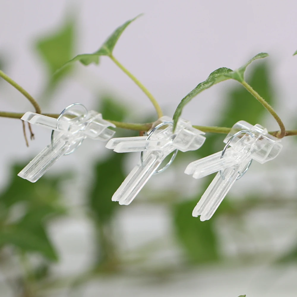 30/50PCS 15x30MM Grafting Clips Tomoto Eggplant Vegetables Grafted Clamp Garden Plants Seedling Tools Transparent Plastic Joint