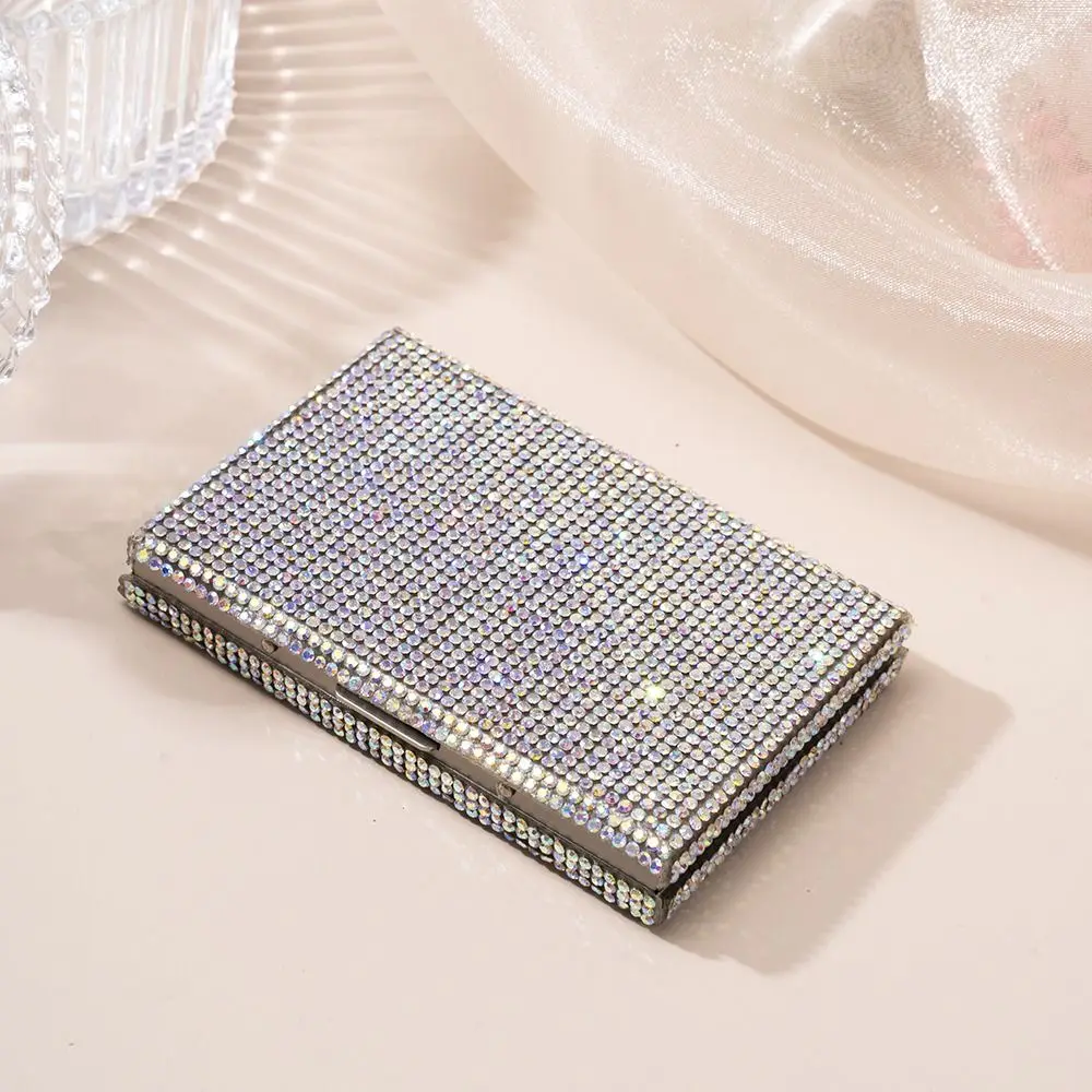 Unique Sparkling Women's Card Bag Luxury Dust-proof Mini Card Case Lightweight Hard Case Bling Crystal Card Wallet Unisex
